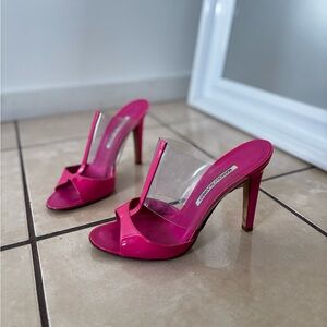 Manolo Blahnik Authentic PVC Pink heels